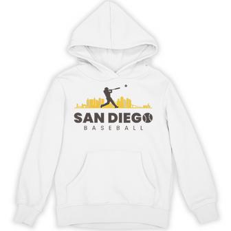 San Diego Baseball Vintage Minimalist Retro Baseball Lover Hoodie - Thegiftio UK