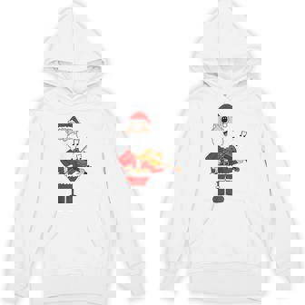 Santa Playing Violin Violinist Music Teacher Christmas Unisex Hoodie | Mazezy