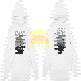 Seoul South Korea Vintage Sunset And N Tower Skyline Unisex Hoodie | Mazezy