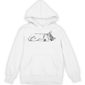 Siberian Husky Sleeping Dog Idea Hoodie - Monsterry