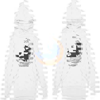 Silhouette Mermaid Sitting On Crescent Moon Unisex Hoodie | Mazezy