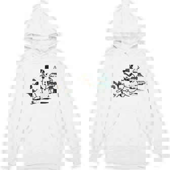 Snowman Chasing French Bulldog Christmas Hoodie - Seseable