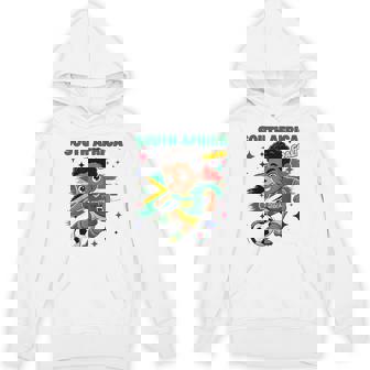 South Africa Kid Goal Cartoon South Africa Flag For Kids Unisex Hoodie | Mazezy