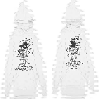 Space Explorer Astronaut 6 7 Moon Landing Cosmic Journey Art Unisex Hoodie | Mazezy