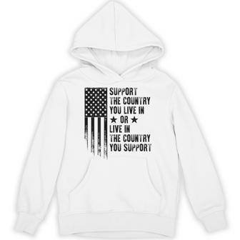 Support The Country You Live In Usa American Flag On Back Hoodie | Seseable UK
