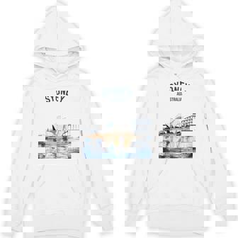 Sydney Australia Vintage Watercolor Scenic Nature Travel Unisex Hoodie | Mazezy