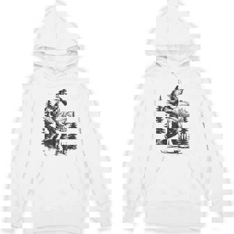 Thanksgiving Bigfoot Sasquatch Carrying Turkey Autumn Hoodie - Monsterry