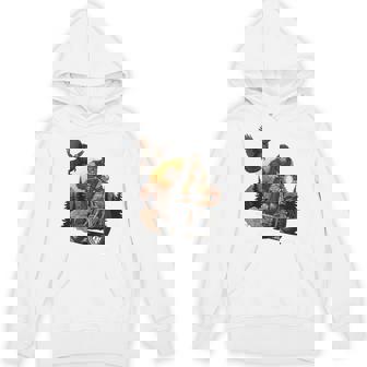 Thanksgiving Turkey Motorcycle Bigfoot Chase Humor Unisex Hoodie | Mazezy