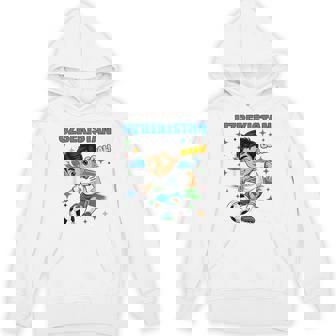 Uzbekistan Kid Goal Cartoon Uzbekistan Flag For Kids Unisex Hoodie | Mazezy