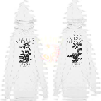 Valdez Alaska Salmon Fishing Since 1898 Arched Olive Letters Unisex Hoodie | Mazezy