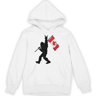 Vintage Canadian Flag Bigfoot Rock'n Roll Canada Day Hoodie | Seseable UK