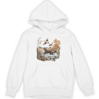 Vintage Retro Boykin Spaniel Hunting Mallard Ducks Hunter Hoodie - Monsterry