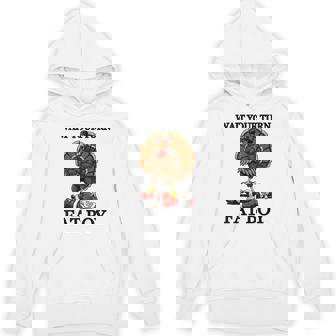 Wait Your Turn Fat Boy Turkey And Santa Sign Hoodie - Monsterry
