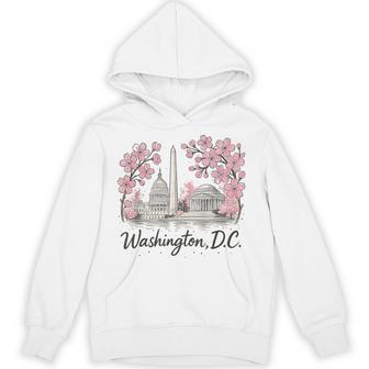 Washington Dc Landmarks Cherry Blossoms Souvenir Hoodie | Mazezy