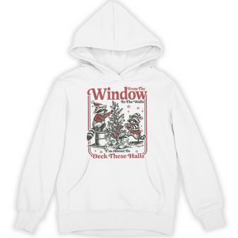 From The Windows To The Walls Retro Raccoon Christmas Hoodie - Thegiftio UK