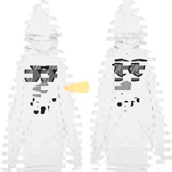 Winter Snowman Face With Sunglasses Christmas Xmas Pajama Hoodie | Mazezy