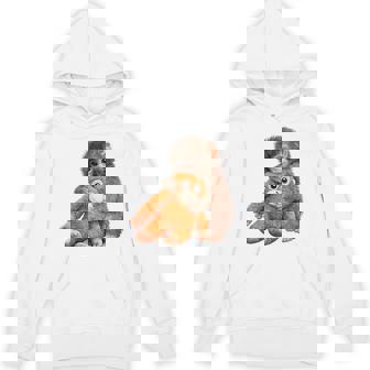 Women's Cute Monkey Punch Japanese Baby Monkey Hoodie - Monsterry