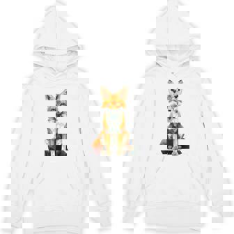 キツネ アニマル柄 グラフィック ポートレート イラスト 幾何学 キツネ パーカー - Kawaiitshirt