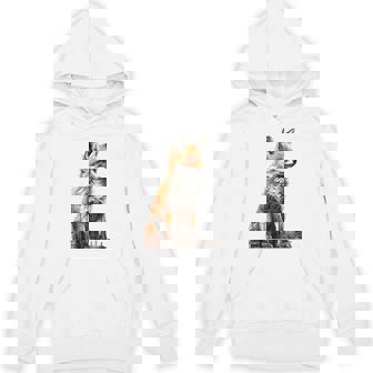 キツネ アニマル柄 モチーフ 抽象 イラスト 描画 狐 パーカー - Kawaiitshirt