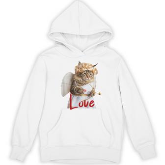 キューピッドコスチュームを着た面白い猫、聖バレンタインの猫の自撮り。 パーカー - Kawaiitshirt