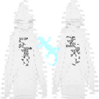 トライバル バティック パターン ヤモリトカゲ デニムブルーtシャツ パーカー - Kawaiitshirt