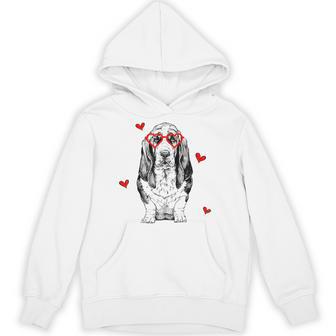 バセットハウンド ハートグラス バレンタインデー 犬 ママ パーカー - Kawaiitshirt