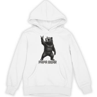 パパベア グリズリーベア ロックジェスチャー クールなパパ グリズリーベア パーカー - Kawaiitshirt
