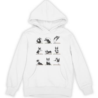 ボストンテリア ヨガ アサナ ポーズ 瞑想 おもしろtシャツ パーカー - Kawaiitshirt