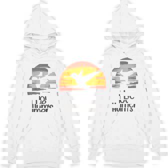 レトロ ヴィンテージ サンセット 2024 I Love Hummers コリブリ ハチドリ パーカー - Kawaiitshirt