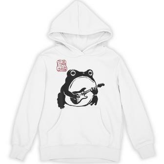 不機嫌そうなカエル 面白い ギター ロックミュージック アニメ 日本語 パーカー - Kawaiitshirt