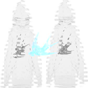 古びたツバメの青い鳥 シルエット 鳥 鳥 イラスト パーカー - Kawaiitshirt