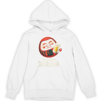 酔っぱらい だるま 日本の漢字 お土産 ビール アート 日本 ユーモア パーカー - Kawaiitshirt