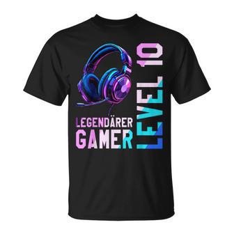 10 Geburtstag Junge Mädchen Nager Level 10 Jahre Gamer T-Shirt - Geschenkecke