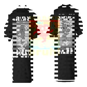 100 Days Of School Bruh Kids Boys Girls Dabbing Apple T-Shirt | Mazezy