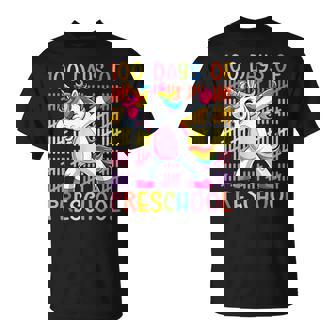 100th Day Of School Of Preschool Unicorn 100 Days Smarter T-Shirt | Mazezy