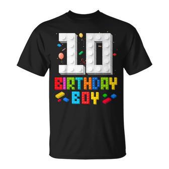 10Th Birthday Boy Master Builder 10 Years Old Building Block T-Shirt - Thegiftio UK