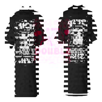 10Th Birthday This Girl Is Now 10 Double Digits Coquette Bow T-Shirt | Seseable FR