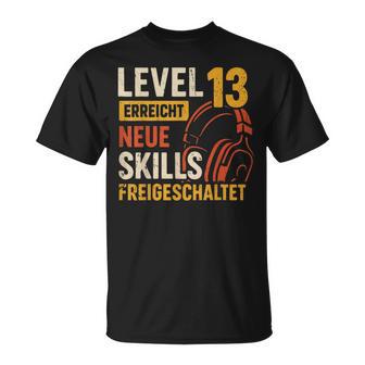 13 Geburtstag Jungenideo Gamer Level 13 Erreicht Junge T-Shirt - Geschenkecke