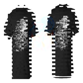 3 マウス 月 3 匹のネズミ 面白い げっ歯類 恋人 ユーモア 空 夜 長袖tシャツ Tシャツ - Kawaiitshirt