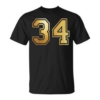 34 ナンバー34 チーム スポーツ グラフィック 代表チームのマッチング 長袖tシャツ Tシャツ - Kawaiitshirt