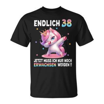 38 Geburtstag Frau 38 Jahre Party Outfit Lustiges Einhorn T-Shirt - Geschenkecke