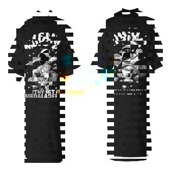 4th Birthday Astronaut Space Rocket Four Years Old Boys T-Shirt | Mazezy