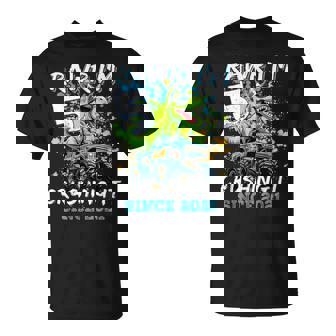 5Th Birthday Monster Truck Dinosaur Party Boys Rawr I'm 5 T-Shirt - Thegiftio