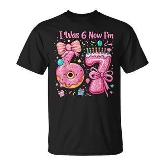I Was 6 Now I'm 7 Cute 7Th Birthday Girl Party T-Shirt | Mazezy