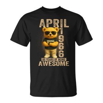 60 Años Abril 1966 Oso De Peluche 60 Cumpleaños Hombres Es Camiseta unisex - Regaloses
