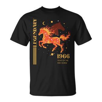 60 Geburtstag Jahr Des Feuerpferdes 2026 Retro 1966Ternzeichen T-Shirt - Geschenkecke