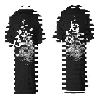 666 野獣のマークにぶら下がっているナマケモノ 面白いサタンシャツ Tシャツ - Kawaiitshirt