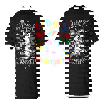 67 Days Of Kindergarten Cute Unicorn For Teachers School Fun T-Shirt | Mazezy