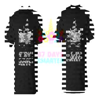 67 Days Smarter Bow Girls Kids Unicorn 6 7 Meme Humor T-Shirt | Mazezy