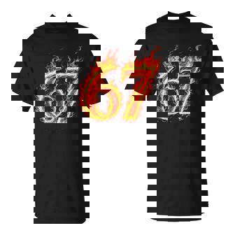 67 Fireixeven Meme Flames スラング 数字 面白い キッズ ティーン 長袖tシャツ Tシャツ - Kawaiitshirt